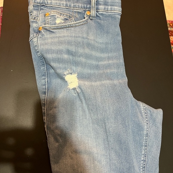 Torrid Light Blue Distressed bombshell skinny jeans - Picture 6 of 9